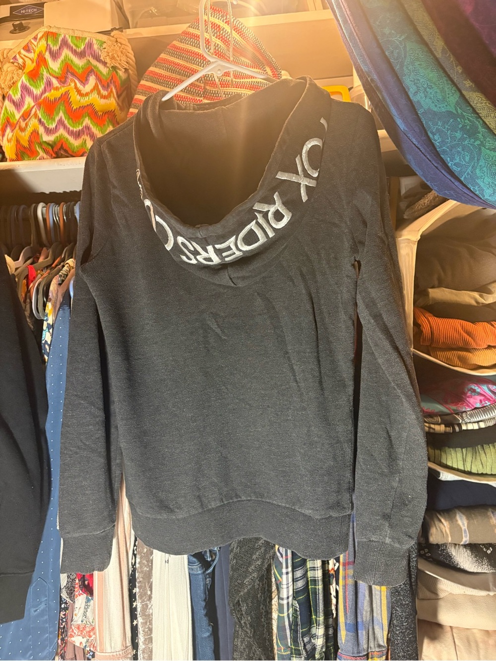 Fox Racing Black Half-Zip Hoodie with White Logo
